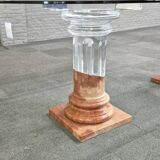 Dinning table by fabianart with 2 doric columns marble & acrylic - italy 1980's