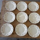 9 assiettes plates anciennes Digoin Sarreguemines