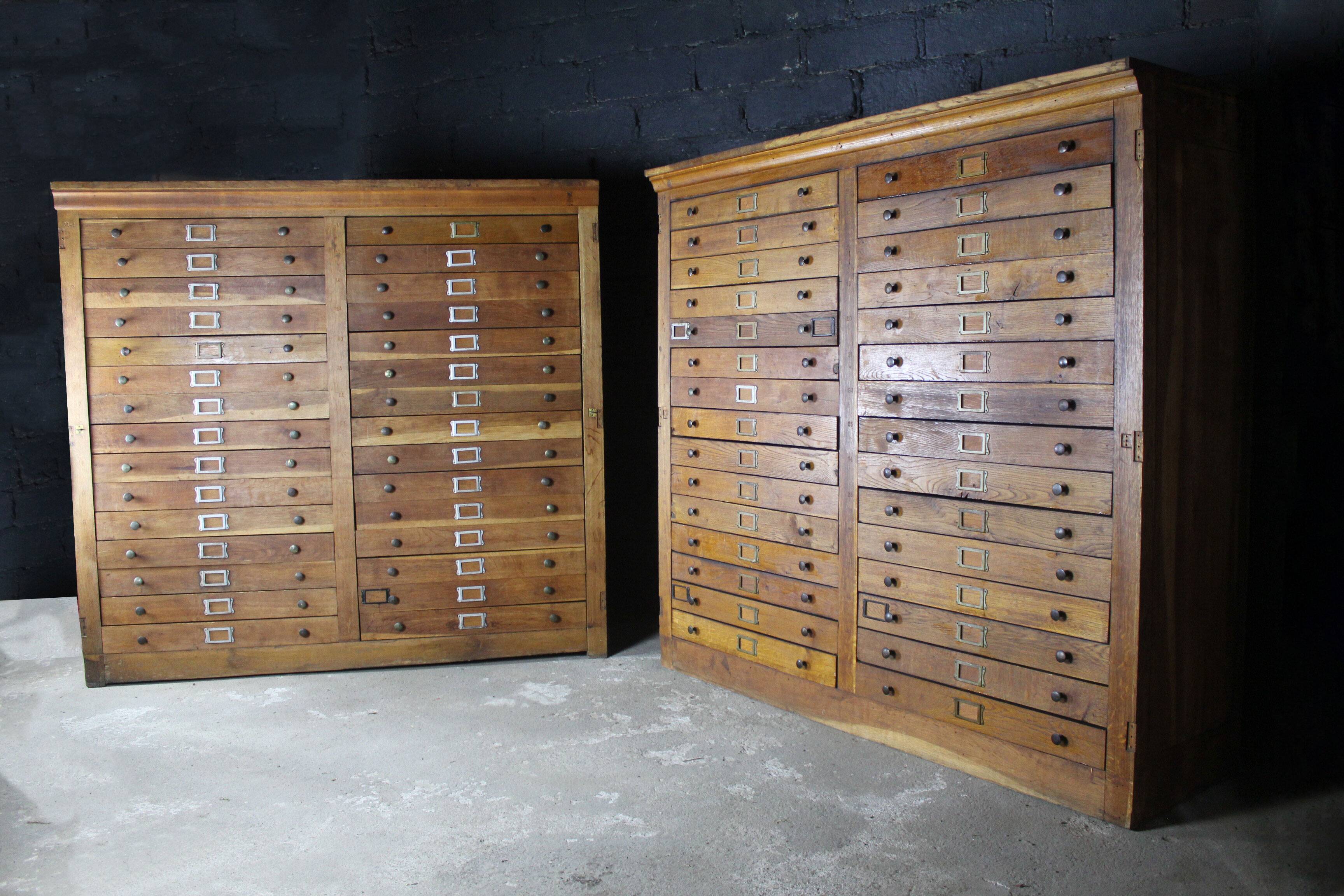 Oak craft cabinet – 60 drawers with label holders