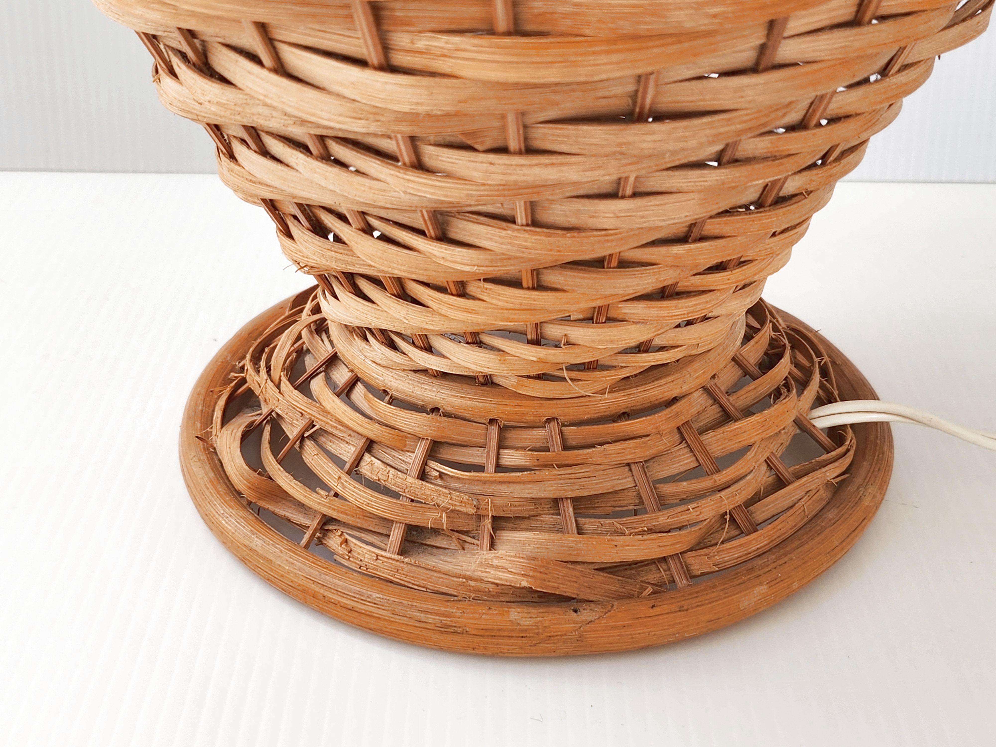 Vintage rattan lamp 1950