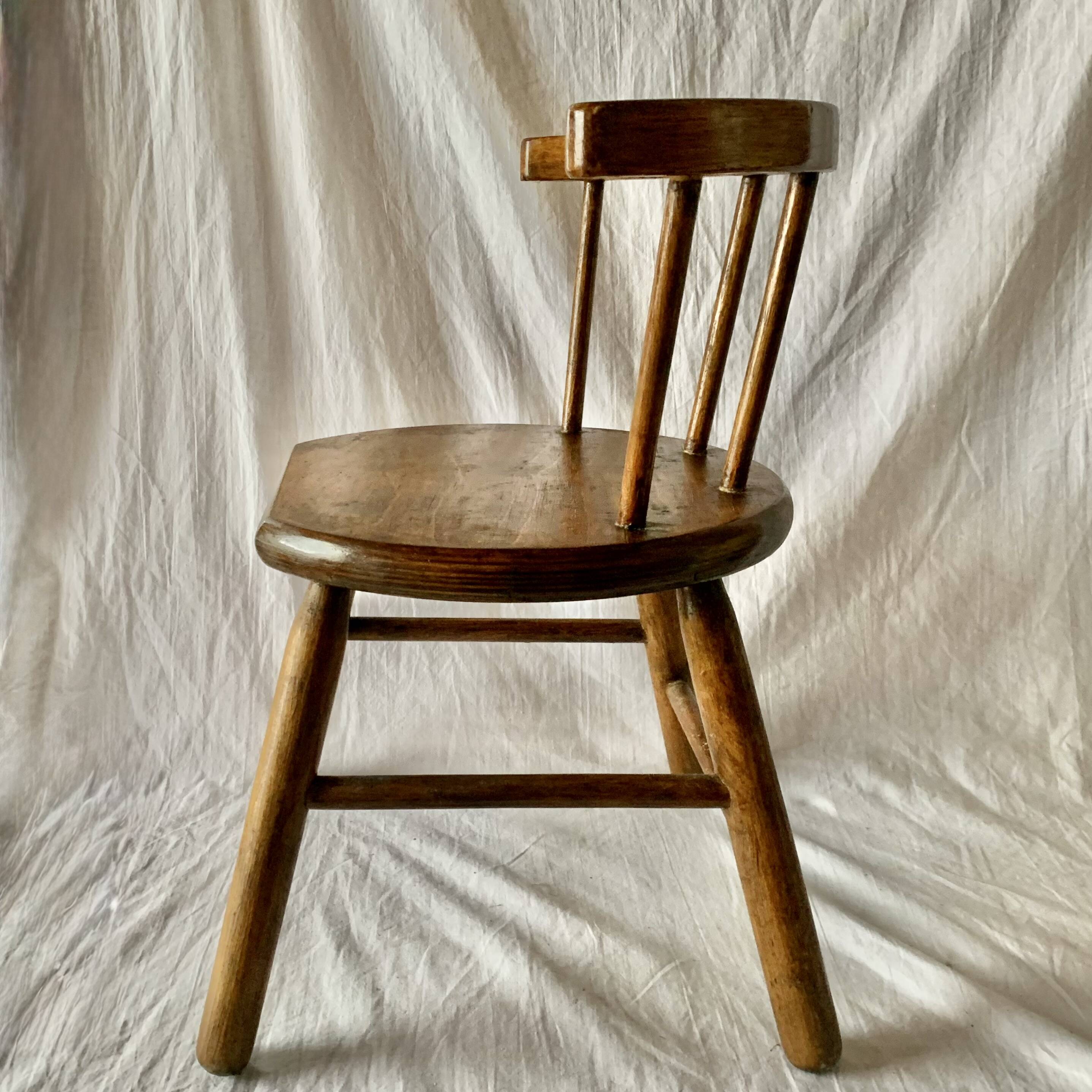 Old solid wood children's chair
