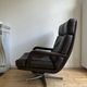 Vintage leather and steel swivel chair, 1970s, Walter Knoll
