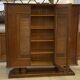 Brutalist display cabinet in oak by Charles Dudouyt, 1940s.