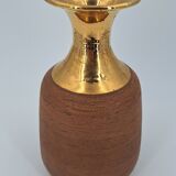 Vase en grès chamotté brut émaillé d'or, Italie, Bitossi pour Raymor, circa 1960/1970