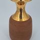 Vase in raw chamotte sandstone enameled with gold, Italy, Bitossi for Raymor, circa 1960/1970