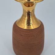 Vase en grès chamotté brut émaillé d'or, Italie, Bitossi pour Raymor, circa 1960/1970