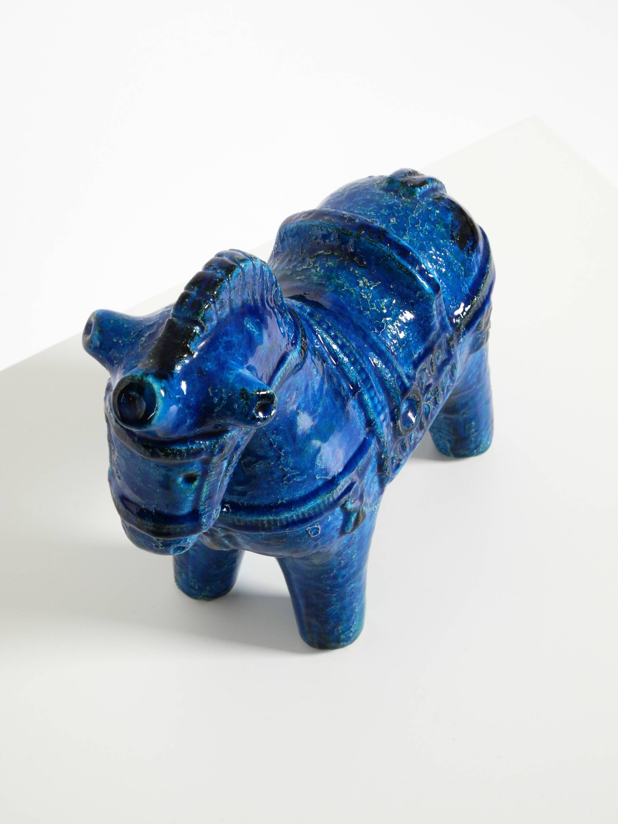 60s ceramic horse from the Rimini Blue collection by Aldo Londi for Bitossi