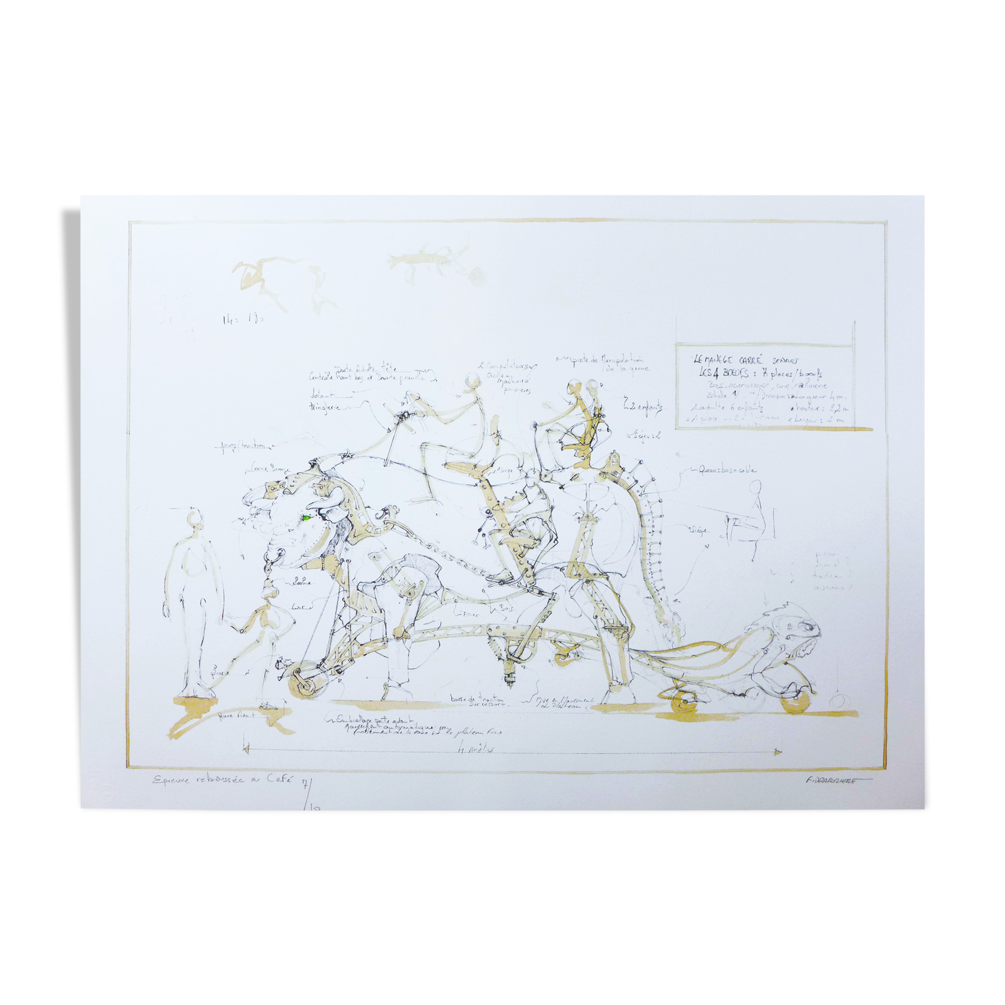 DELAROZIERE François (1963) Boeuf de manège, 2008. Original lithograph signed