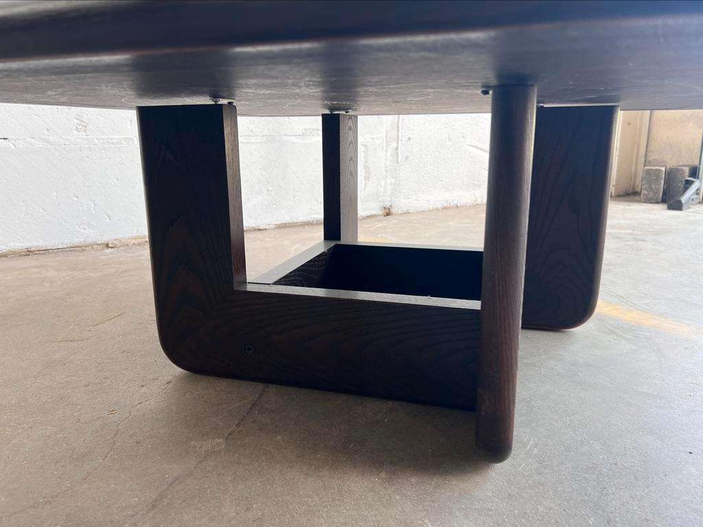 Vintage square coffee table / wenge coffee table