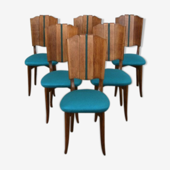 Lot de 6 chaises vintage turquoise