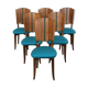 Lot de 6 chaises vintage turquoise