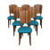 Lot de 6 chaises vintage turquoise