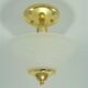 Glass and gilded metal ceiling lamp