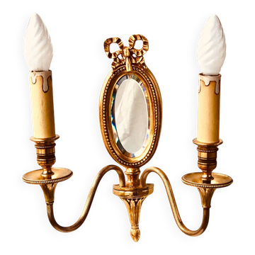 Louis XVI Wall Lamp Lucien Gau Mirror