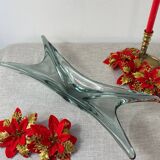 Coupe à fruits, centre de table en verre fumé