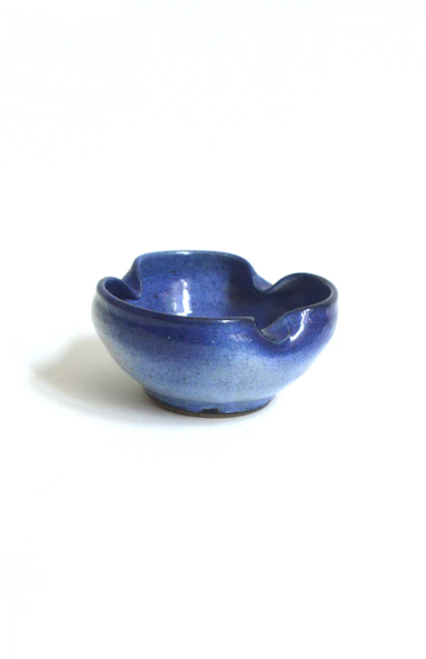 Blue ceramic ashtray