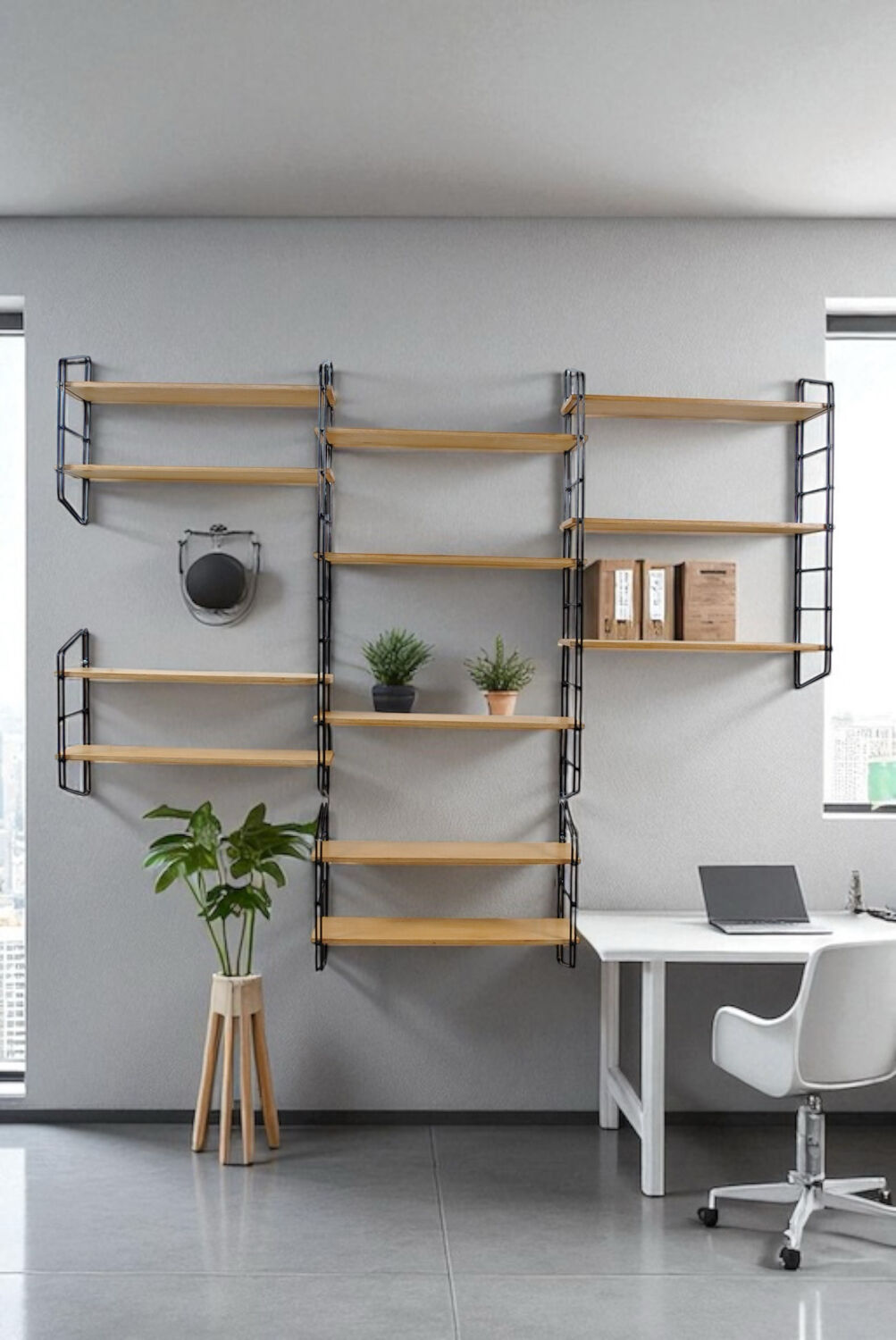 Etagère bibliothèque modulable murale 1970