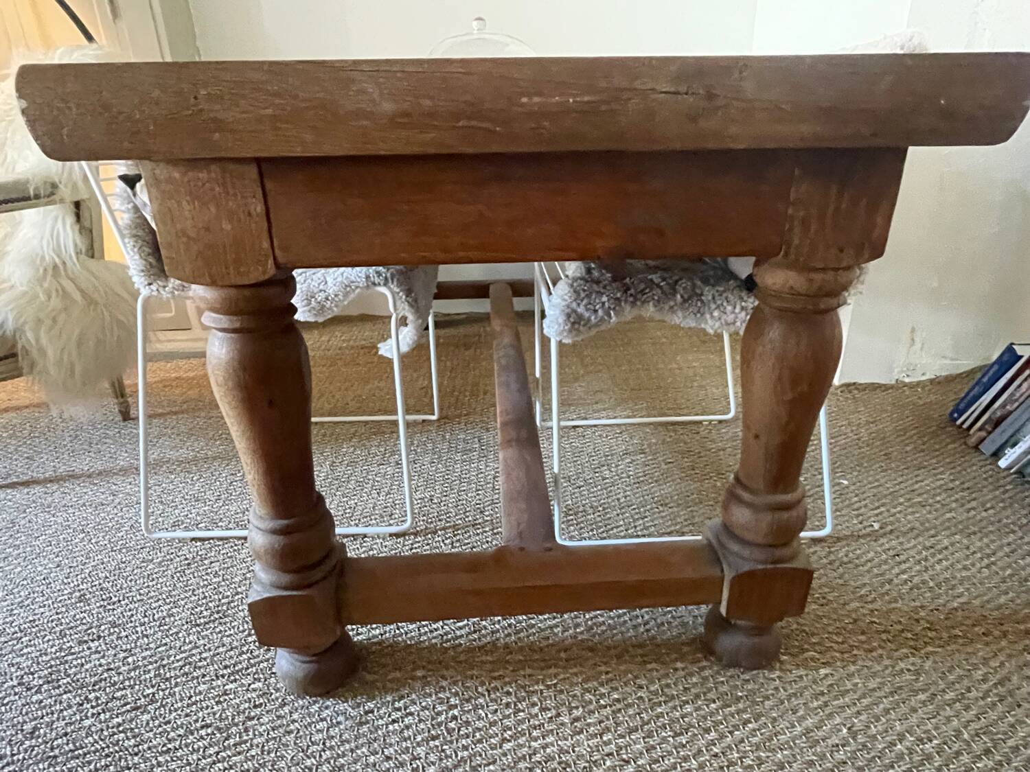 Solid oak farmhouse table