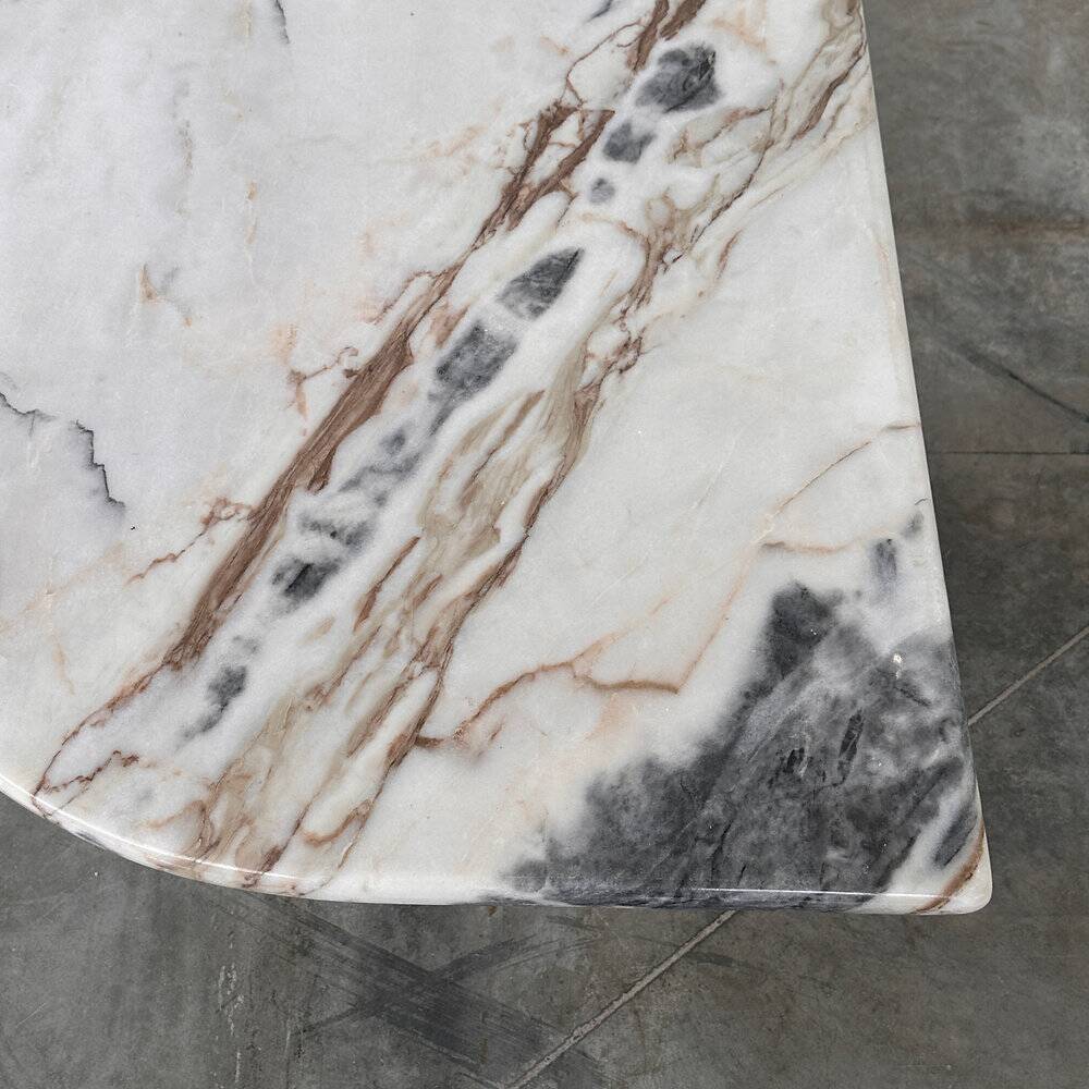 Large Italian postmodern marble coffee table, sculptural vintage stone table, 1980s