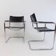 Matteo grassi mg5 set of 2 leather cantilever chairs