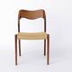 4 des 6 chaises Niels Otto Møller modèle 71, années 1960, en palissandre danois du milieu du siècle.
