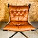 Vintage retro sigurd resell leather  &  chrome falcon chair