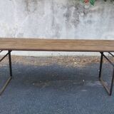 Folding wooden and metal table