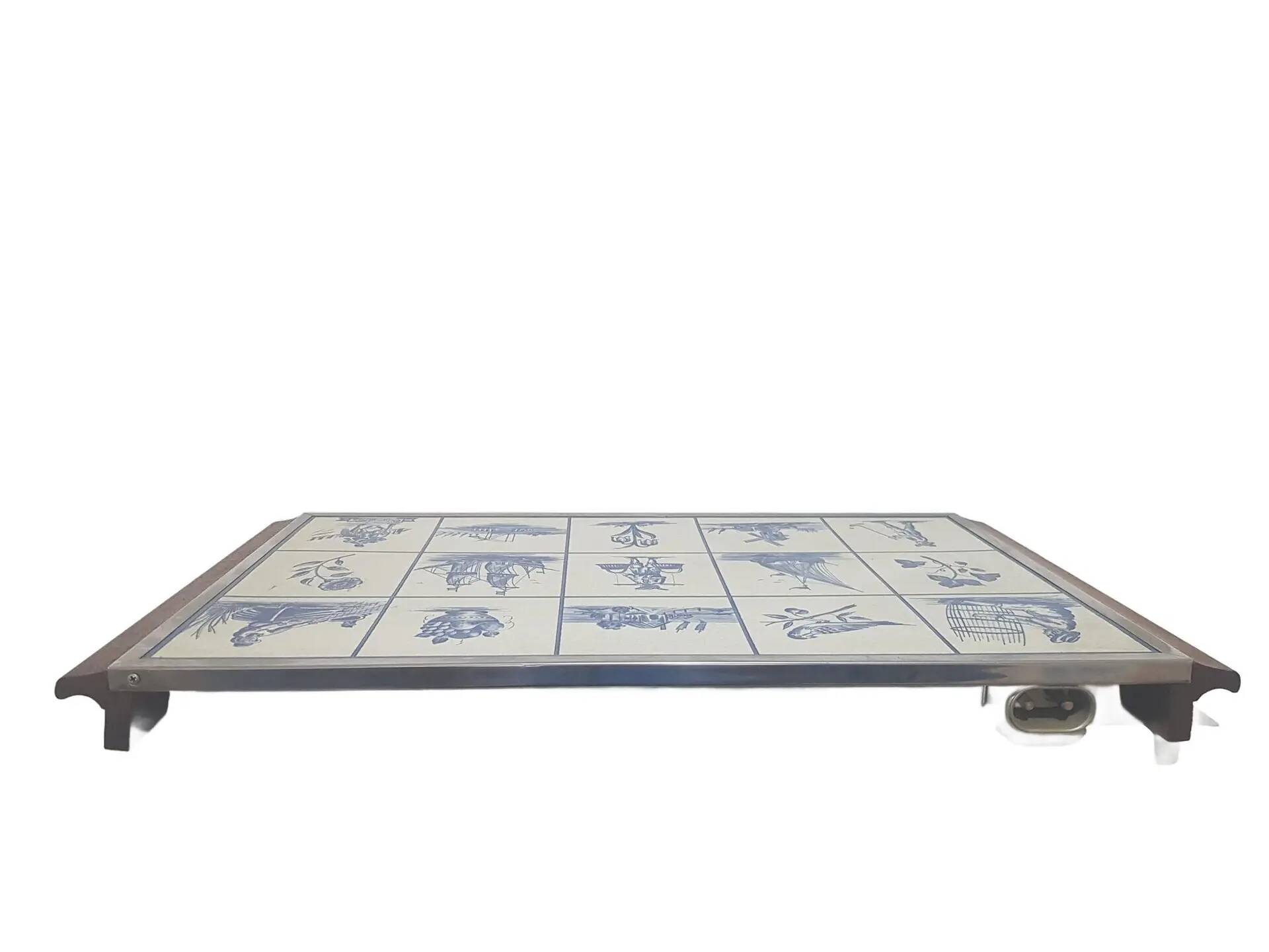 Warming tray/ceramic, silver/stainless steel, Germany/1970s.