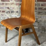 Scandinavian chairs (set of 8) in thermoformed beech 1960'S