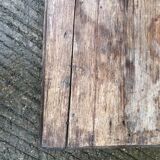 Old coffee table from the Guérandais region in solid oak with 2 front drawers