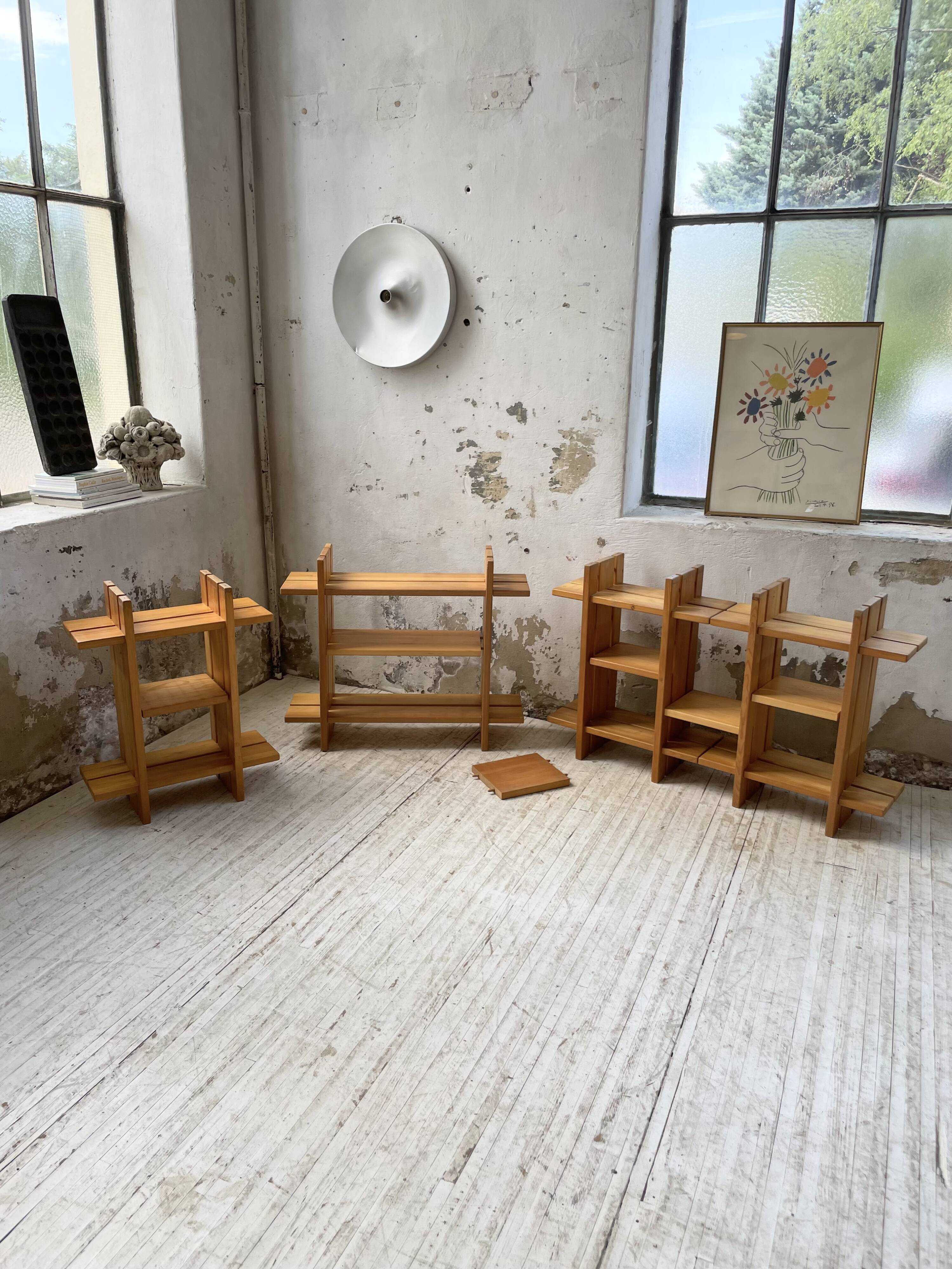 4 solid elm shelves Maison Regain