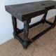 Console / old solid wood jeweler's workbench, turned legs