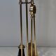 Neoclassical Brass Fire Tool Set with Horse Head Handles, in the