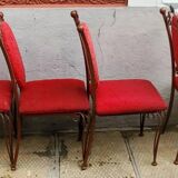 Lot of round table and 6 chairs in ironwork Raymond Menos Haiti