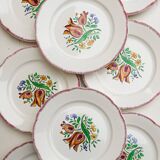 Assiettes plates vintage, Digoin Sarreguemines, modèle Lorraine