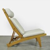 Rare set of 4 deckchairs AP71 including footstool by Hans Wegner for AP Stolen, Denmark 1968