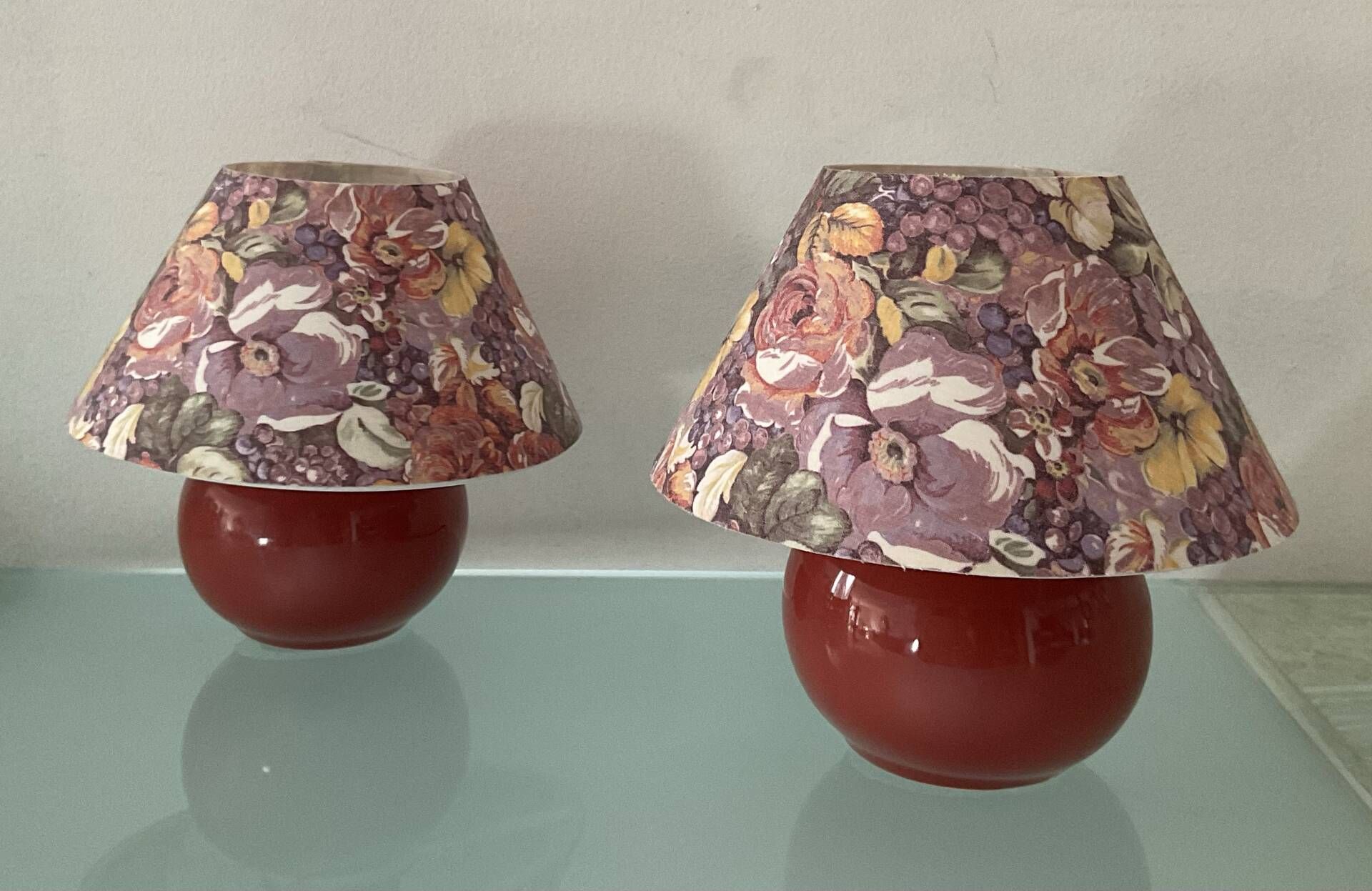 Pair of vintage "Mignon" ceramic lamps from the 1980s.