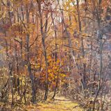 HST painting "Forêt de St Germain - 11 a.m." by L. Delbosco 1984 cf. Andre Roland