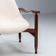 Pair of “Tiki” lounge chairs in teak and bouclé Busnelli Italy 1960