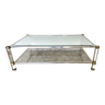 Pierre Vandel Paris glass and plexiglass coffee table