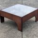 Table basse vintage en palissandre & verre par Claudio Salocchi, modèle "Oriolo"