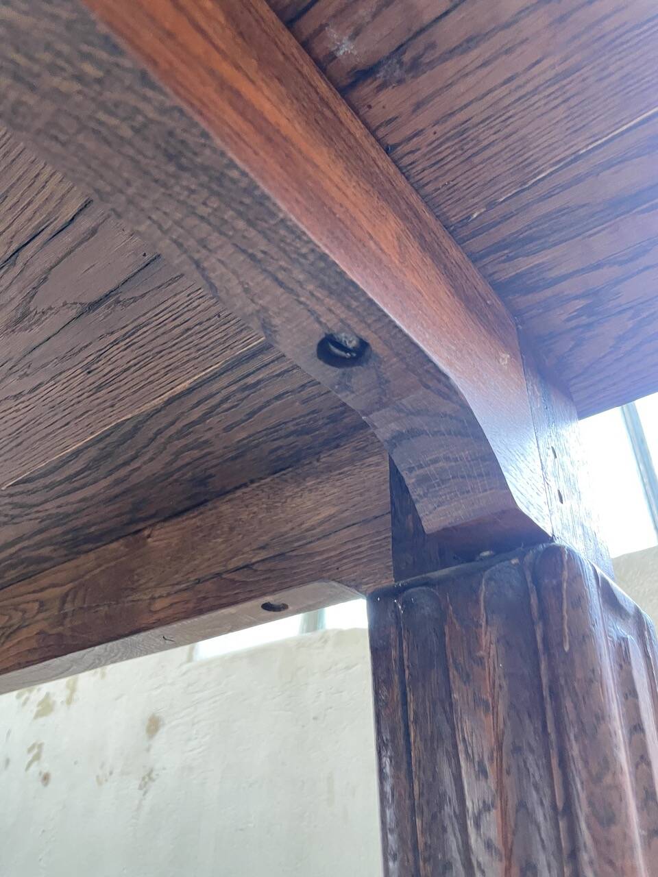 Solid oak farmhouse table 185cm