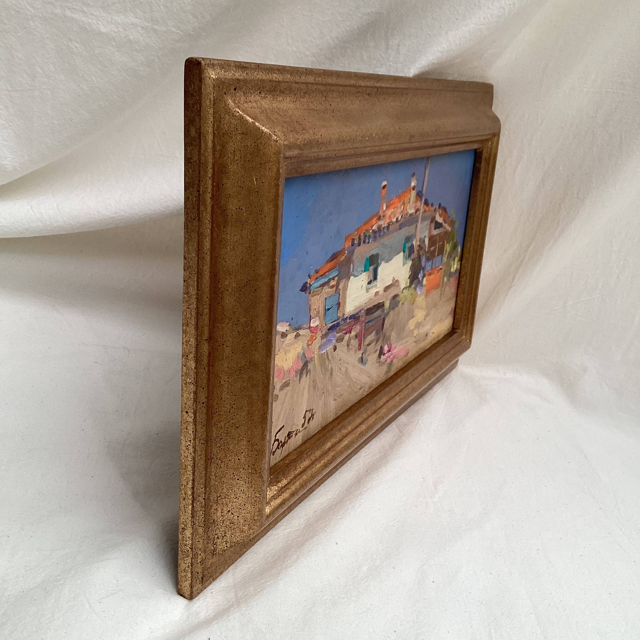 Oil painting on cardboard, dimensions: height -26 cm - width -42 cm -