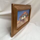 Tableau Huile sur carton singée dimension : hauteur -26 cm- largeur -42cm-
