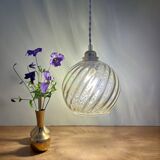 Vintage amber glass globe pendant light