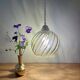 Suspension globe vintage en verre ambré