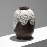 Stoneware vase with cracked decoration, louis-auguste dage, 1940s