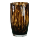 Vintage speckled amber and brown glass vase