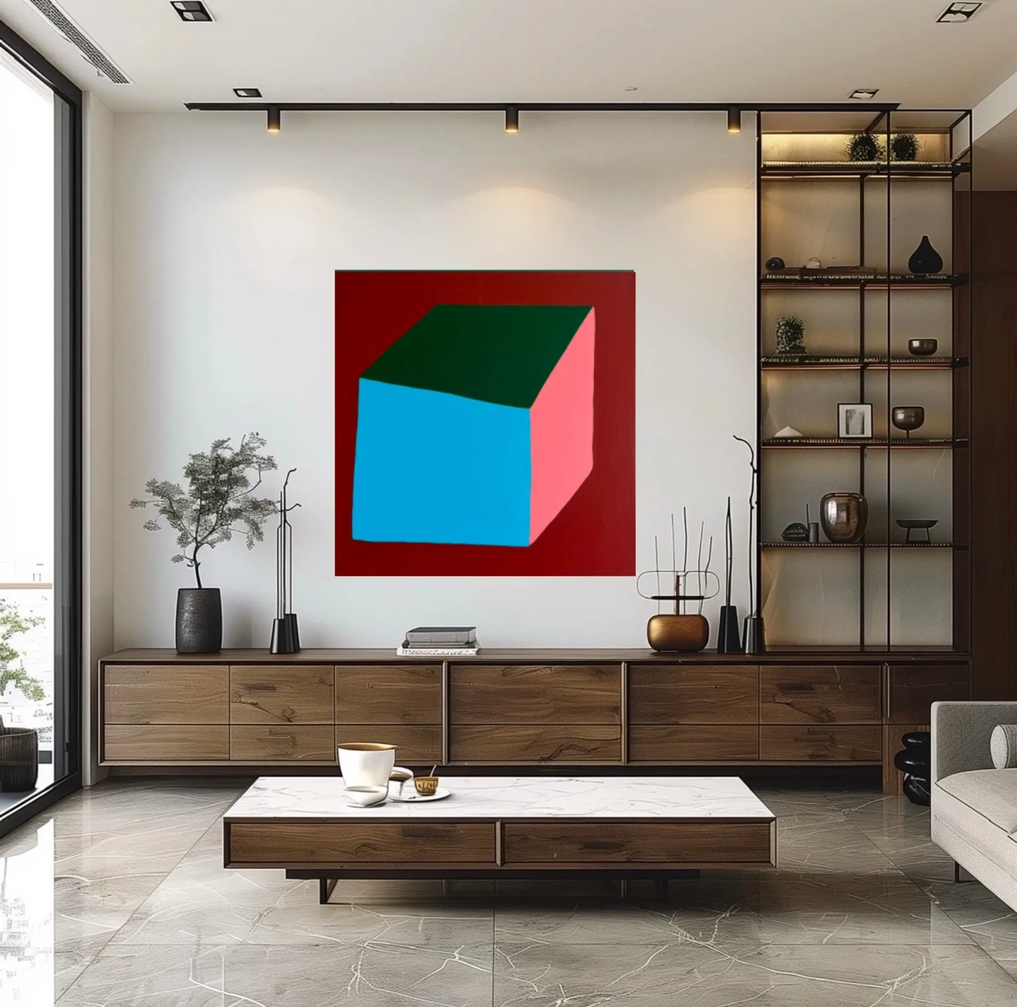 Contemporary canvas painting signed Bodasca "Volume n.1"
