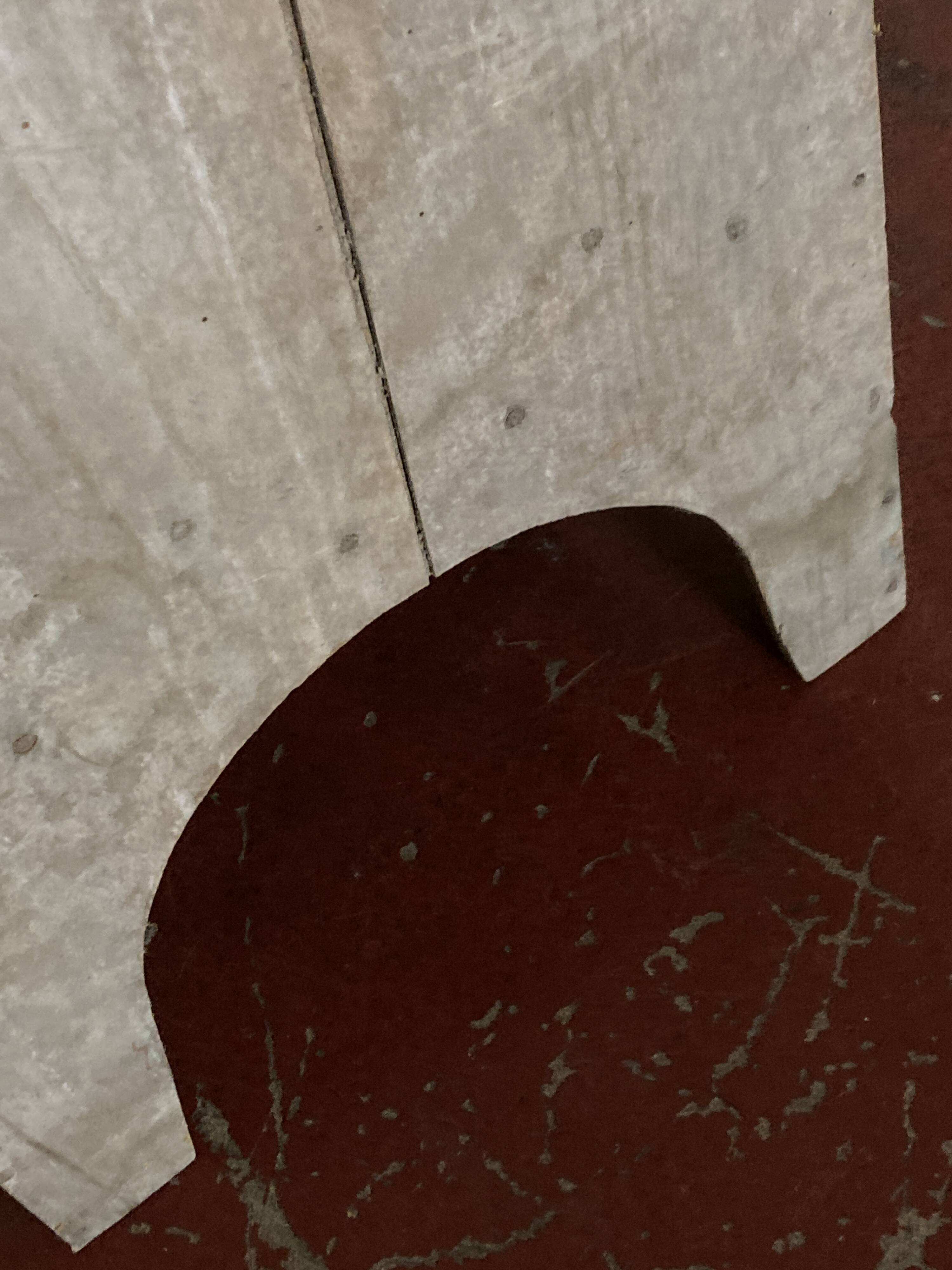 Old neo-classical workshop stool in washed wood h130cm